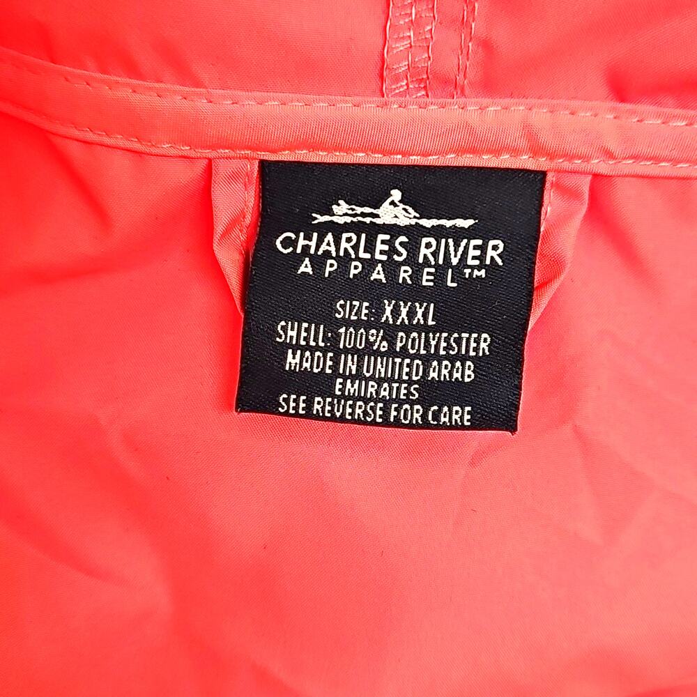Charles River Unisex 1/4 Zip w/Zip Pocket Light Coral Rain Wear Hoodie Size XXXL - Picture 9 of 10